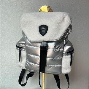 PAJAR 1963 Silver and White puffy Backpack